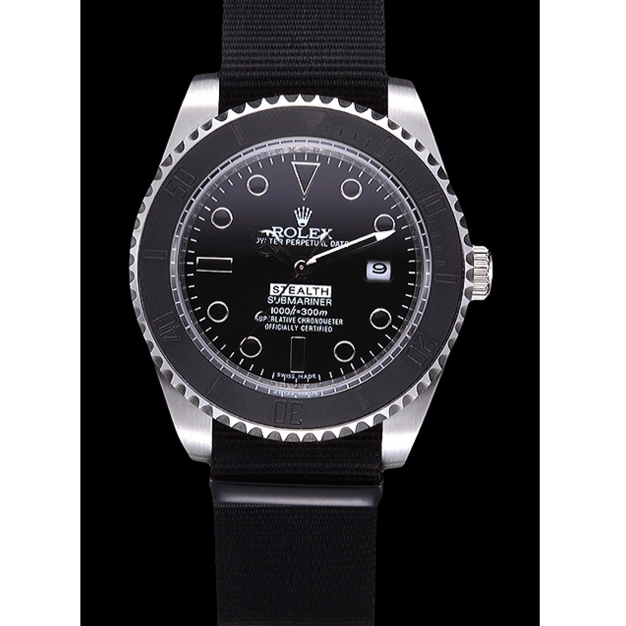Aaa replica watch Submariner 621988 Stealth Rolex Black 0712
